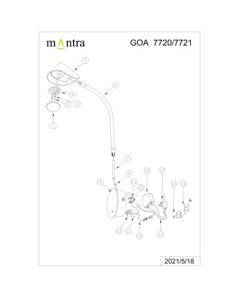 GOA * APLIQUE LED BRAZO LECTOR 6W 3000K NEGRO